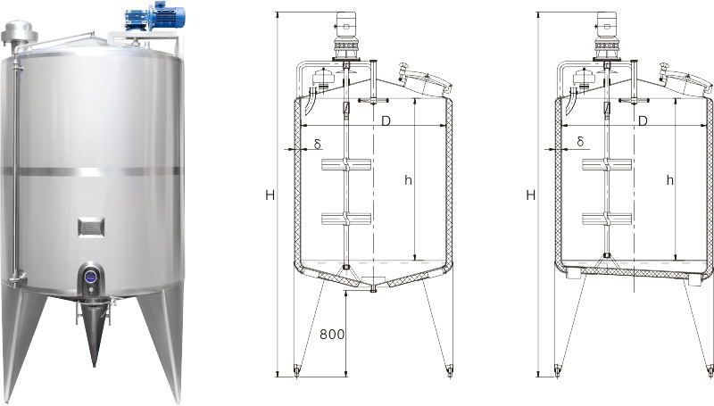 雙層立式攪拌儲罐(圖1)